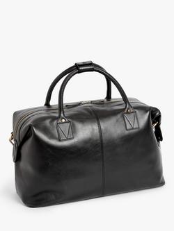 John Lewis Made in Italy Leather Holdall - view 2, Black