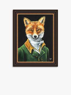 John Lewis Louise Brown 'Dapper Fox' Framed Print, Green/Multi, Multi