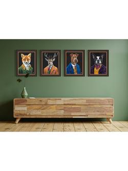 John Lewis Louise Brown 'Sir Fergus Fleabag' Framed Print, 47 x 37cm, Blue/Multi - view 2, Blue/Multi