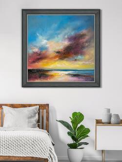 John Lewis Anna Schofield 'Postive Energy' Framed Print, 93 x 93cm, Blue/Multi - view 2, Blue/Multi