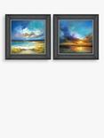 John Lewis Anna Schofield 'Cornish Coast & Amazing Sunset' Framed Print, Set of 2, 53 x 53cm, Blue/Multi