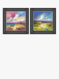 John Lewis Anna Schofield 'Field Calmness & Purple Valley' Framed Print, Set of 2, 53 x 53cm, Multi, Multi