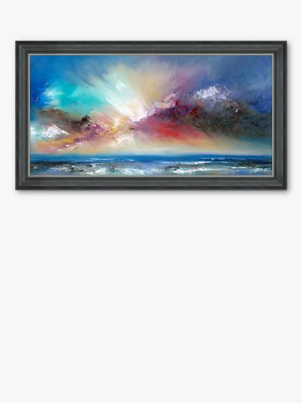 John Lewis Anna Schofield 'Blue Delight' Framed Print, 73 x 123cm, Blue/Multi, Blue/Multi