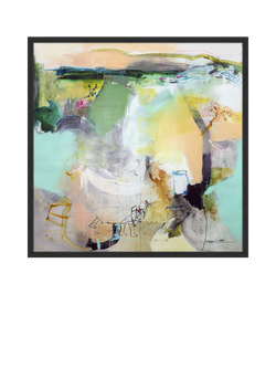 John Lewis Natasha Barnes 'Homeward Bound' Abstract Framed Canvas Print, 106 x 106cm, Green/Multi, Green/Mutli