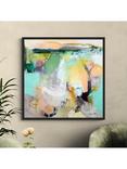 John Lewis Natasha Barnes 'Homeward Bound' Abstract Framed Canvas Print, 106 x 106cm, Green/Multi