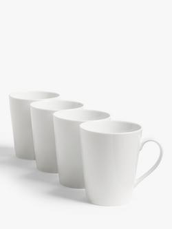 John Lewis ANYDAY Eat Porcelain Mug, Set of 4, 360ml, White, White