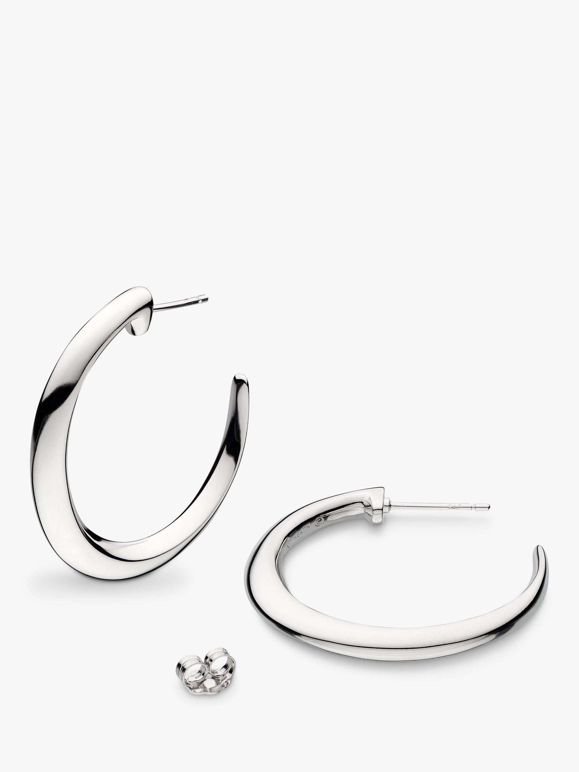 Product image 1 of 4, which shows Kit Heath Bevel Cirque Grande Hoop Earrings, Silver
