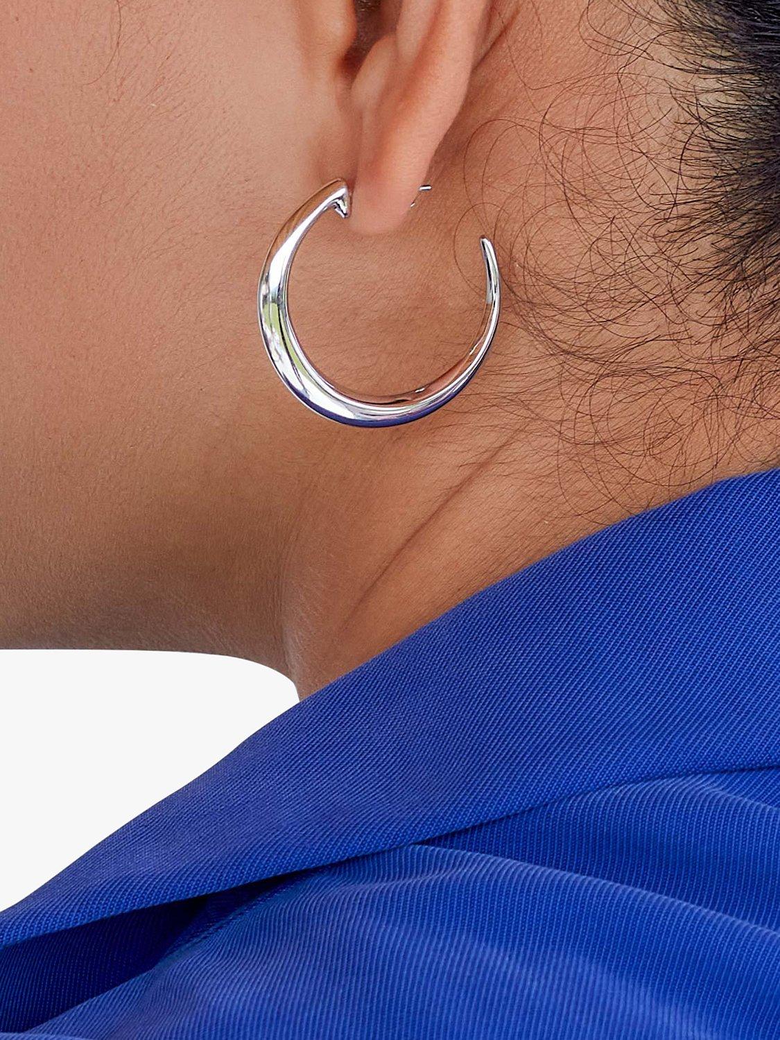 Product image 2 of 4, which shows Kit Heath Bevel Cirque Grande Hoop Earrings, Silver
