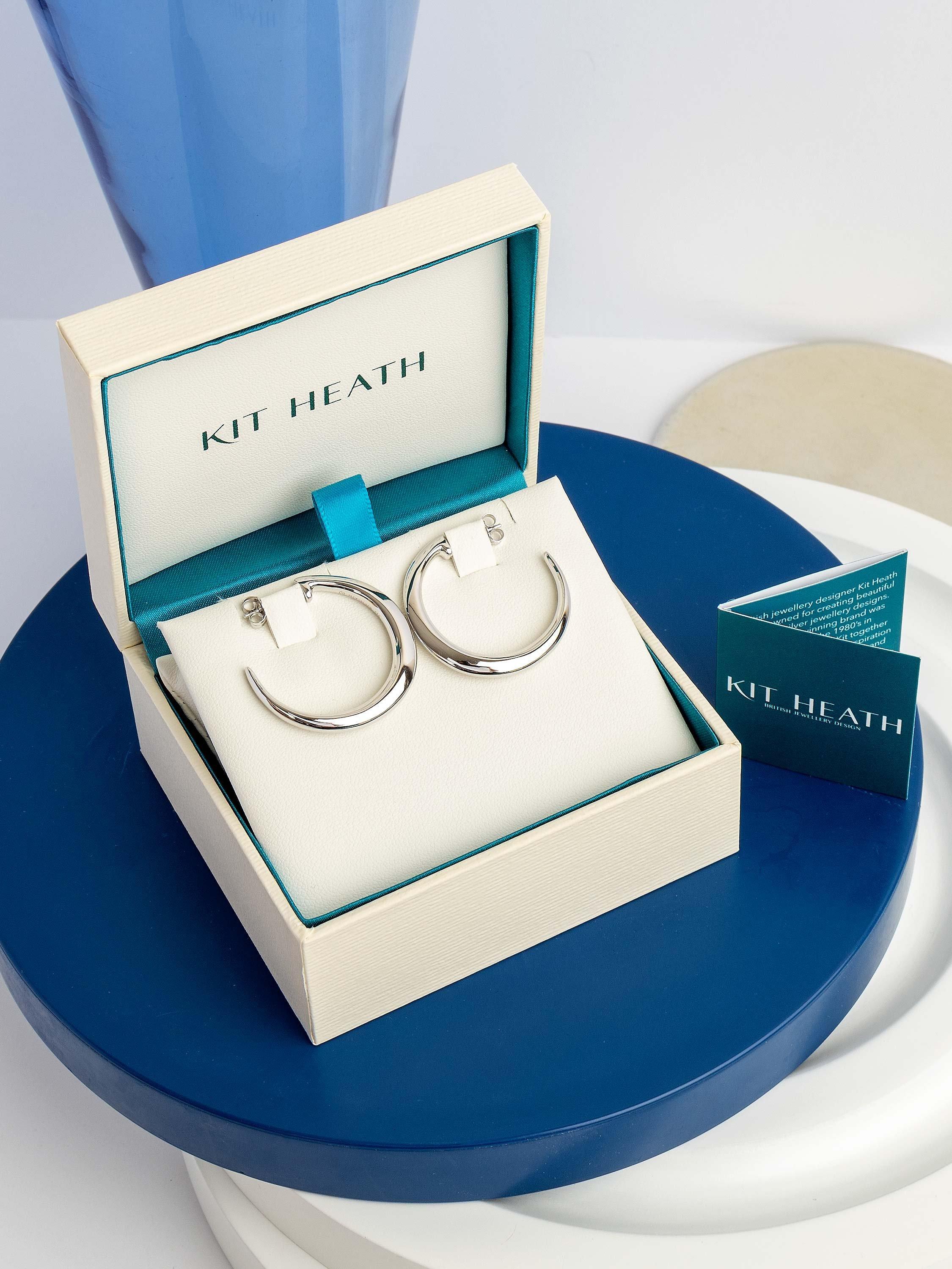 Product image 4 of 4, which shows Kit Heath Bevel Cirque Grande Hoop Earrings, Silver