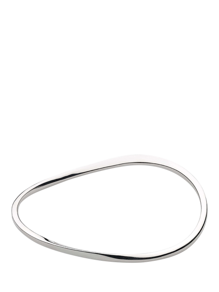 Kit Heath Bevel Curve Medium Slim Wave Bangle, Silver, Silver