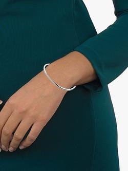 Kit Heath Bevel Curve Medium Slim Wave Bangle, Silver - view 2, Silver