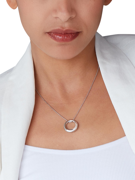 Kit Heath Bevel Cirque Pendant Necklace, Silver - view 2, Silver