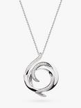 Kit Heath Entwine Helix Wrap Cubic Zirconia Pave Pendant Necklace, Silver