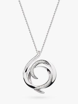 Kit Heath Entwine Helix Wrap Cubic Zirconia Pave Pendant Necklace, Silver, Silver