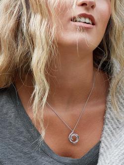 Kit Heath Entwine Helix Wrap Cubic Zirconia Pave Pendant Necklace, Silver - view 2, Silver