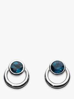 Kit Heath Bevel Cirque London Stud Earrings, Silver/Blue Topaz, Silver/Blue Topaz