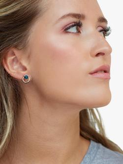 Kit Heath Bevel Cirque London Stud Earrings, Silver/Blue Topaz - view 2, Silver/Blue Topaz