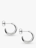 Kit Heath Bevel Cirque Semi Hoop Earrings, Silver