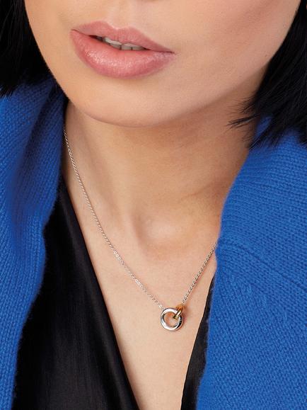 Kit Heath Bevel Cirque Link Chain Necklace - view 2, Silver/Gold