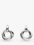 Kit Heath Bevel Trilogy Drop Earrings, Silver