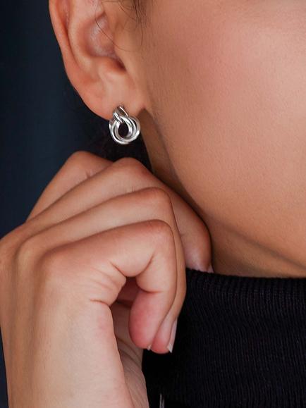 Kit Heath Bevel Trilogy Drop Earrings, Silver - view 2, Silver