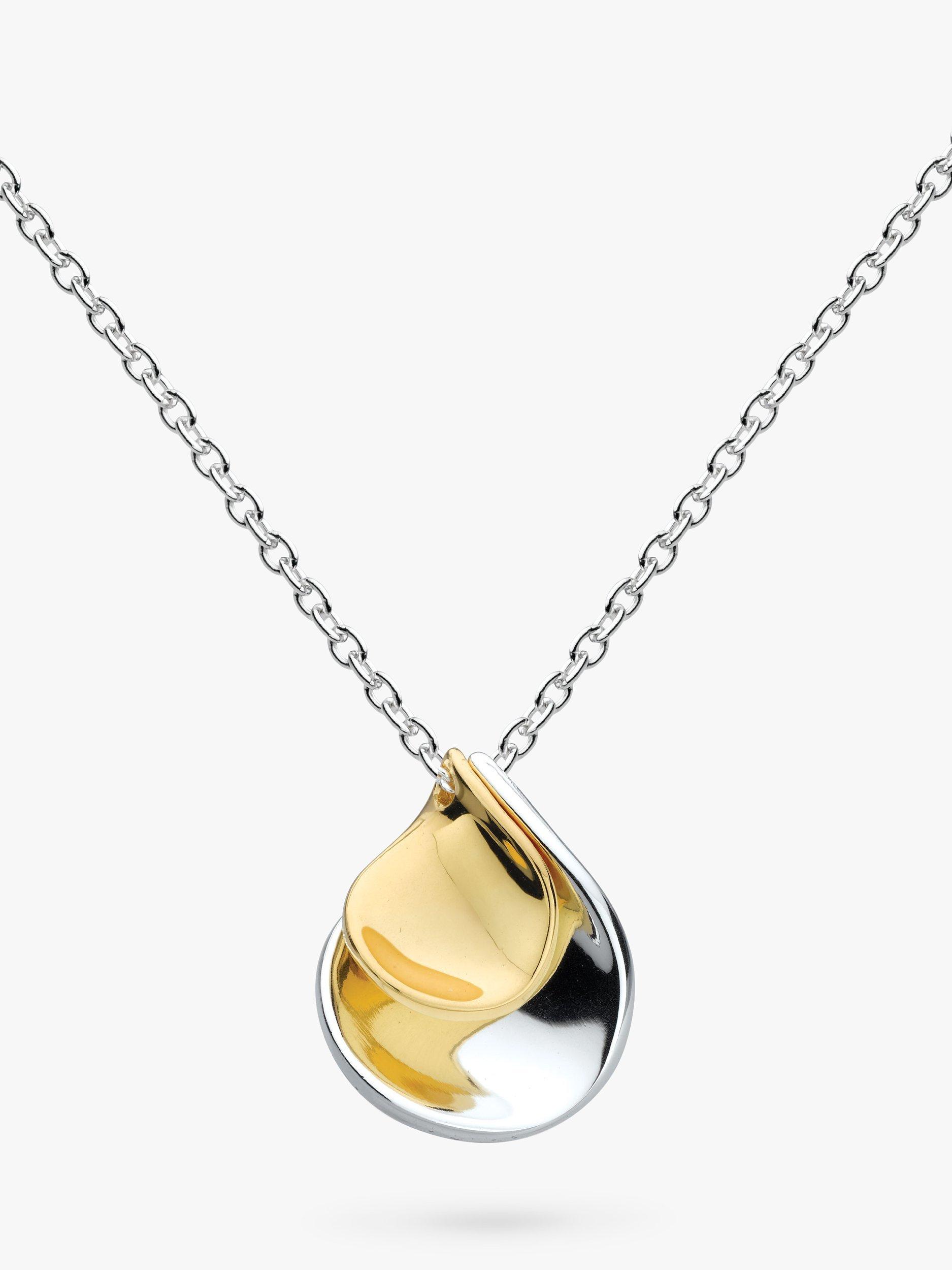 Kit Heath Blossom Enchanted Petal Pendant Necklace Silver Gold