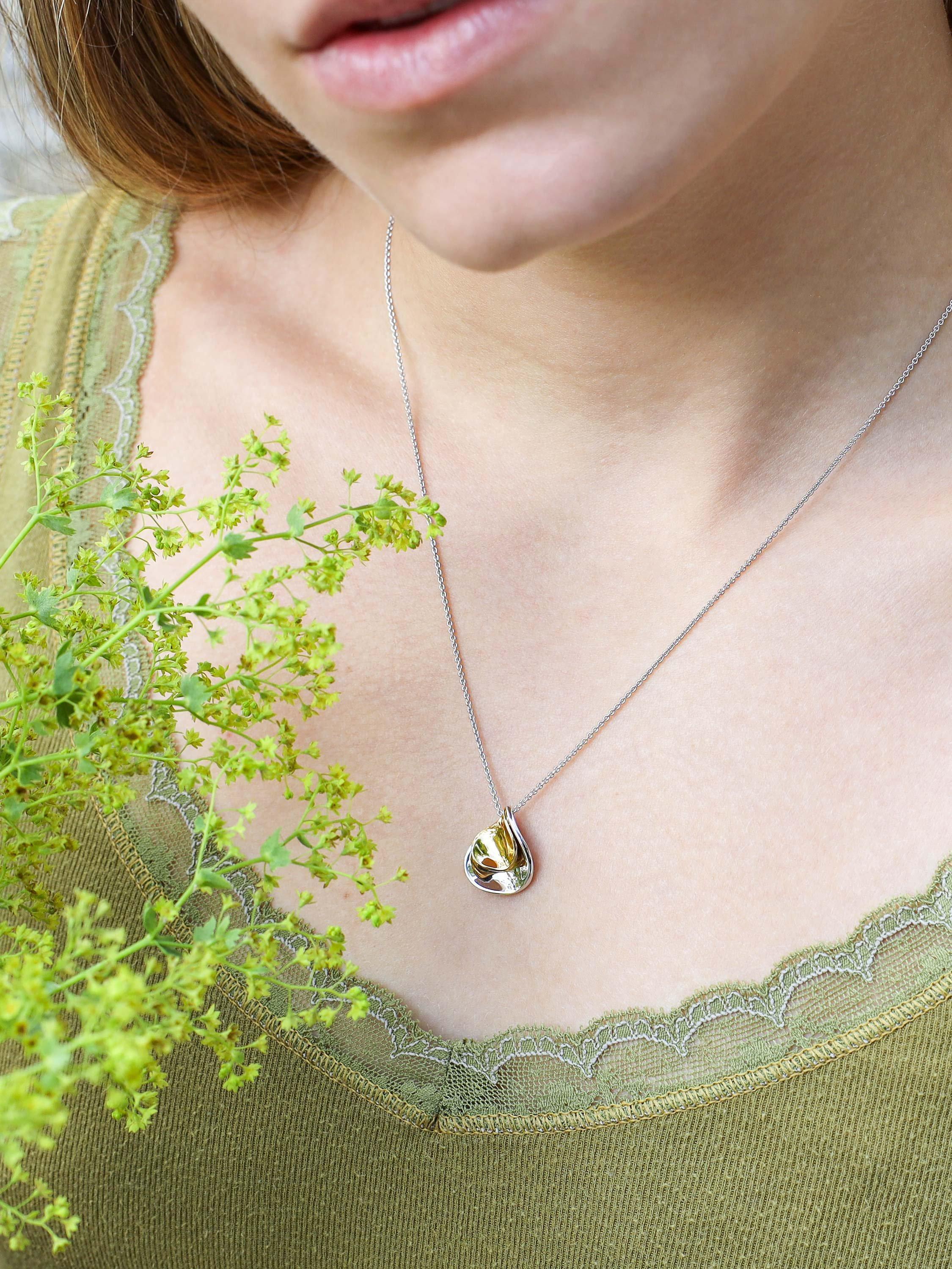 Product image 2 of 3, which shows Kit Heath Blossom Enchanted Petal Pendant Necklace, Silver/Gold