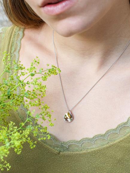 Kit Heath Blossom Enchanted Petal Pendant Necklace, Silver/Gold - view 2, Silver/Gold