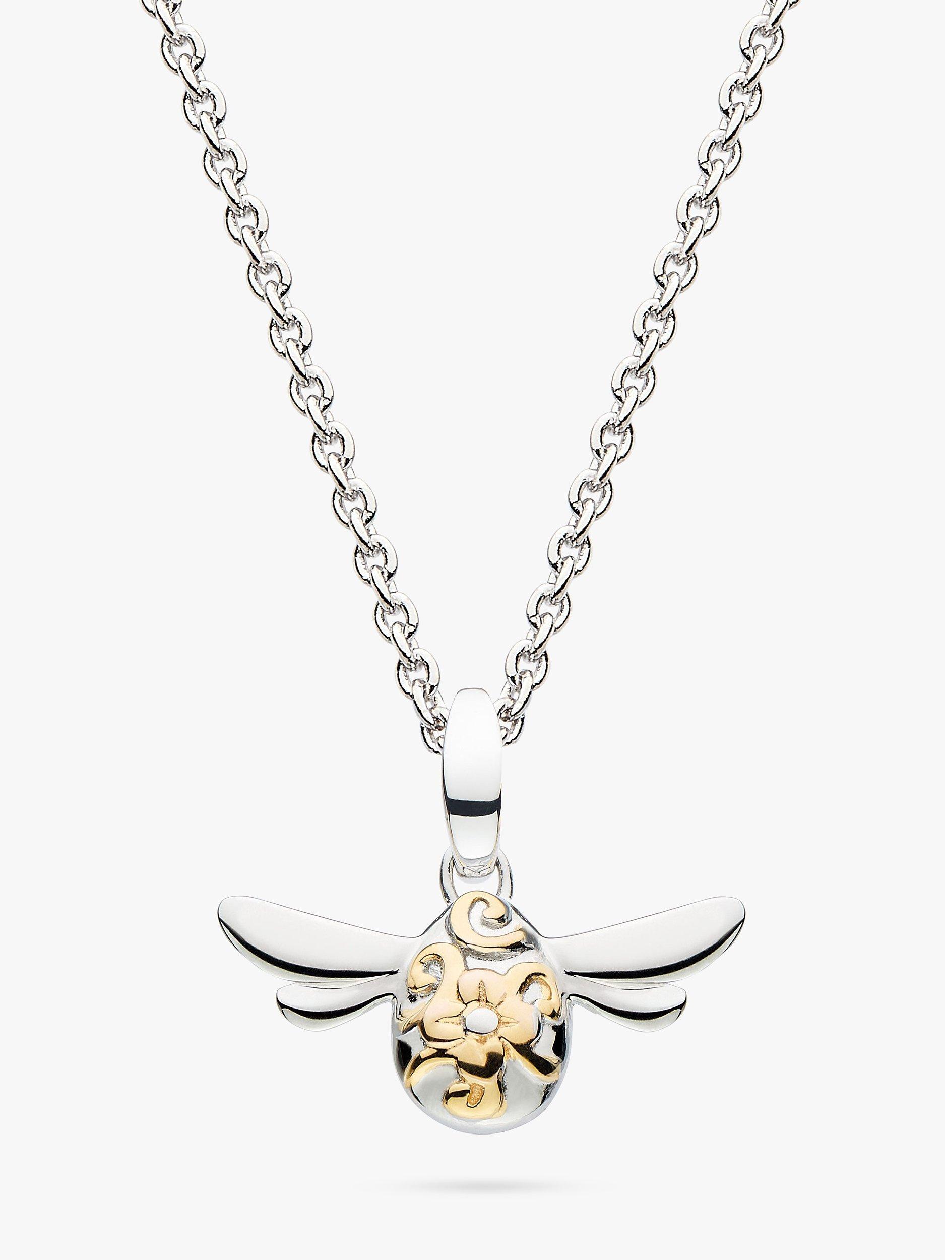 Product image 1 of 4, which shows Kit Heath Blossom Flyte Honey Bee Mini Pendant Necklace, Silver/Gold
