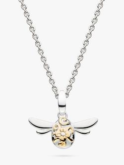 Kit Heath Blossom Flyte Honey Bee Mini Pendant Necklace, Silver/Gold, Silver / Yellow Gold