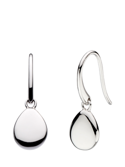 Kit Heath Coast Pebbles Droplet Drop Earrings, Silver, Silver