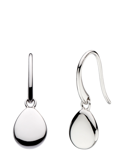 Kit Heath Coast Pebbles Droplet Drop Earrings, Silver, Silver