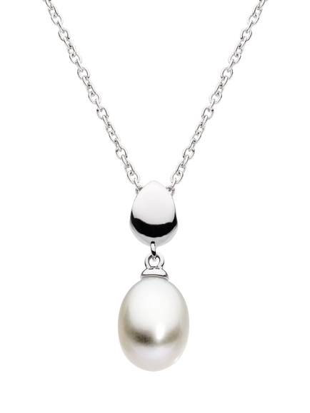 Kit Heath Coast Pebble Pearl Freshwater Pearl Pendant Necklace, Silver/White, Silver/White