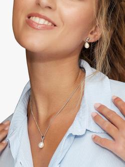 Kit Heath Coast Pebble Pearl Freshwater Pearl Pendant Necklace, Silver/White - view 2, Silver