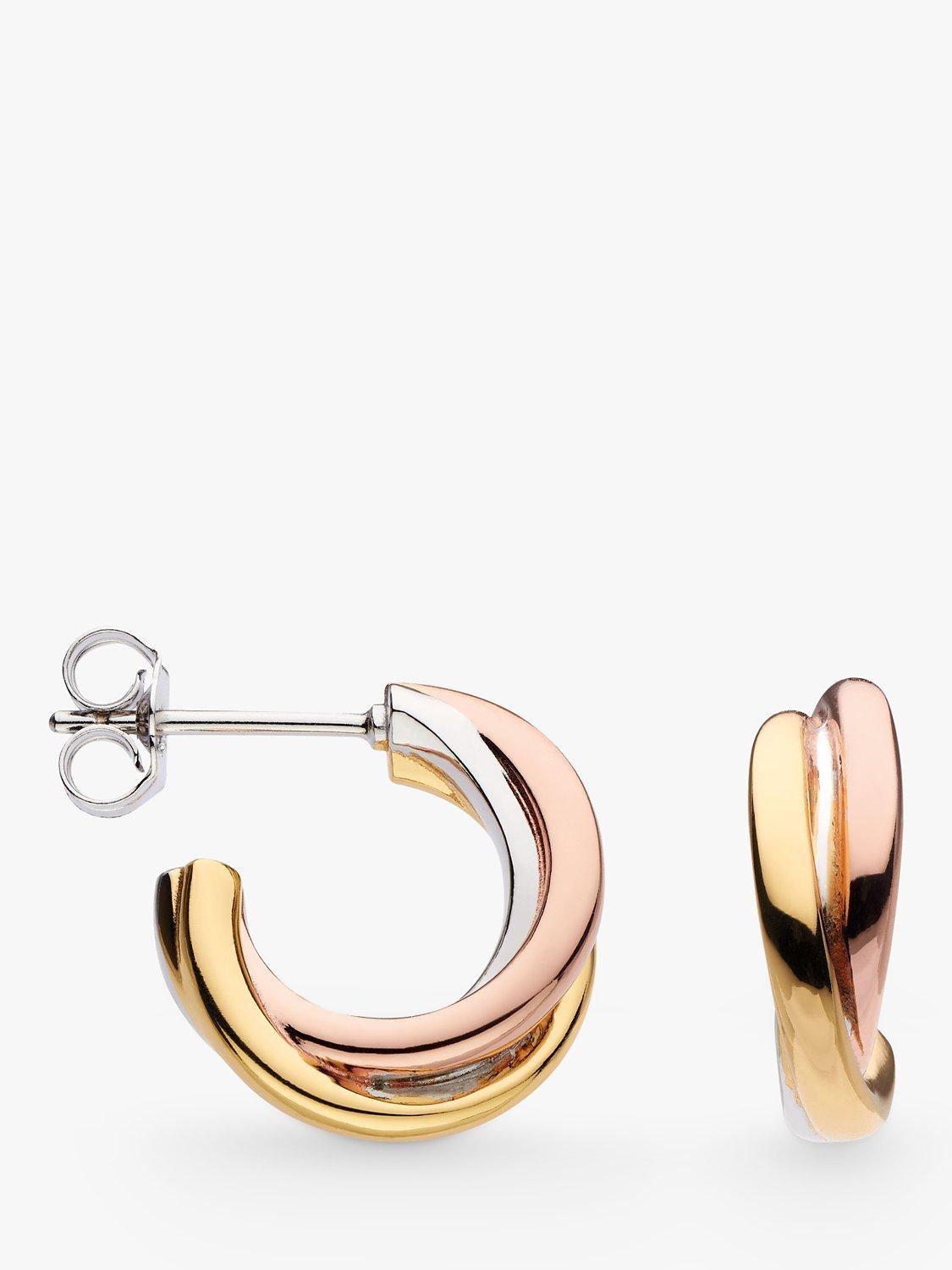 Kit Heath Bevel Trilogy Semi Hoop Stud Earrings