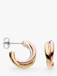 Kit Heath Bevel Trilogy Semi Hoop Stud Earrings