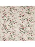 Colefax and Fowler Fuchsia Linen Furnishing Fabric, Red/Forest