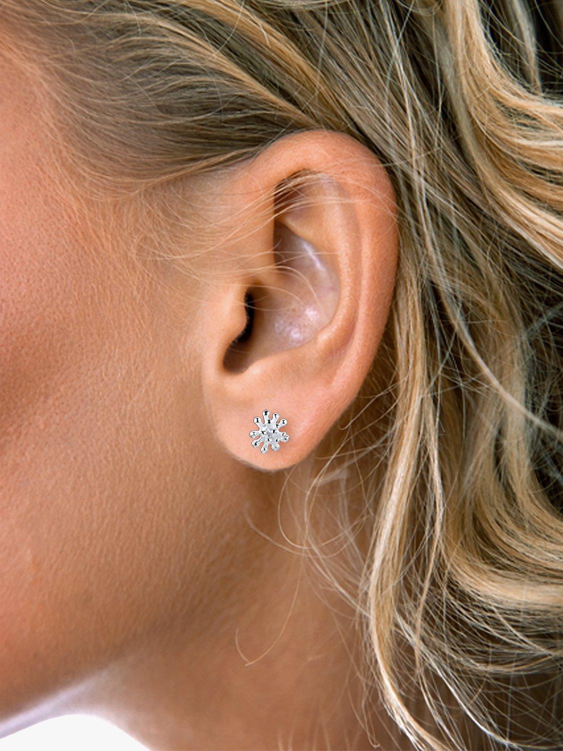 Product image 2 of 2, which shows Nina B Sterling Silver Sputnik Stud Earrings, Silver