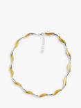 Nina B Lily Two Tone Link Chain Necklace, Silver/Gold