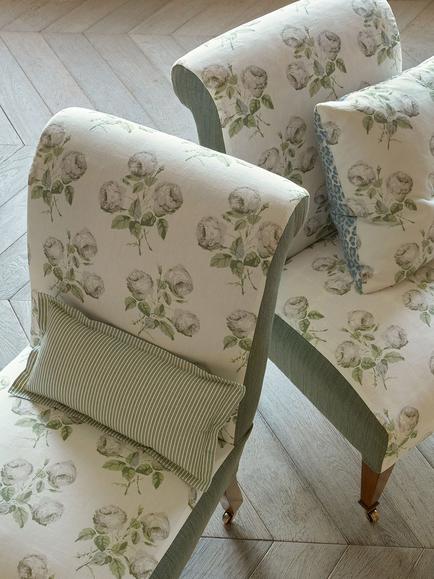 Colefax and Fowler Bowood Linen Furnishing Fabric - view 2, Pink/Grey