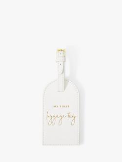 Katie Loxton My First Luggage Tag Baby Gift, White