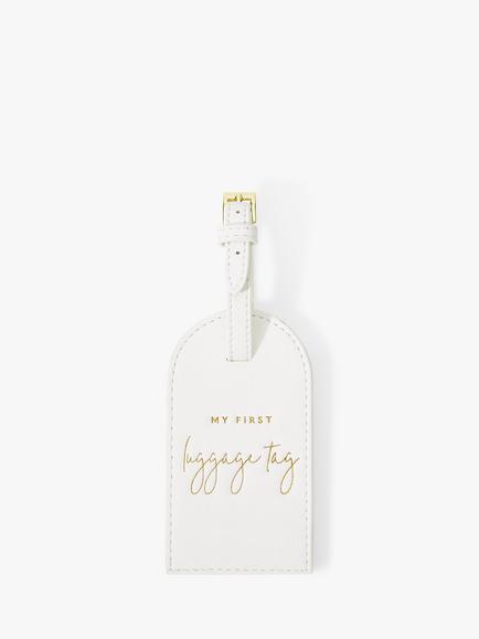 Katie Loxton My First Luggage Tag Baby Gift, White