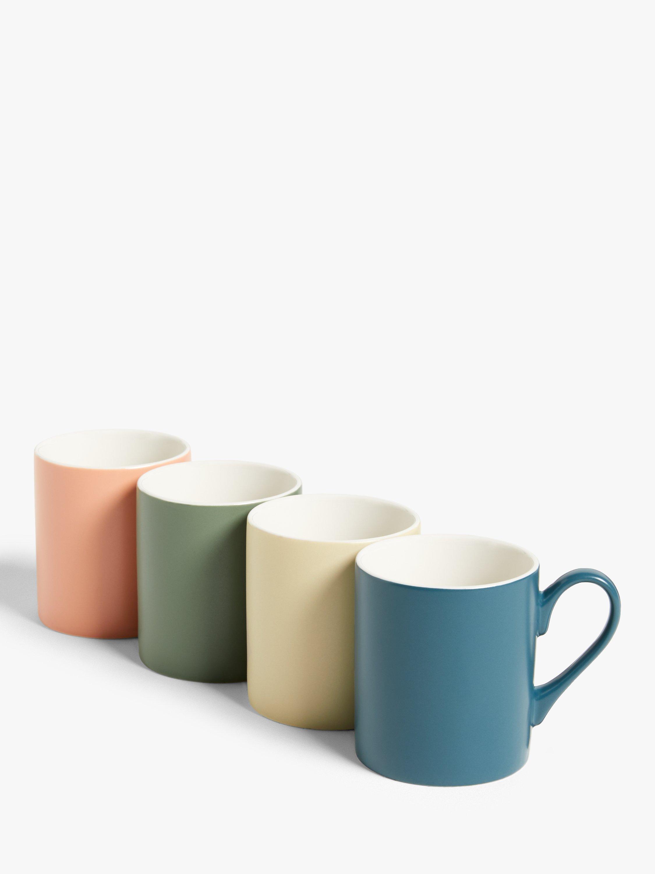 John Lewis Fine China Mug, Set of 4, 190ml, Assorted