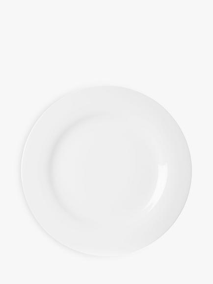 John Lewis Dine Porcelain Rim Dinner Plates, Set of 4, 28cm, White, Seconds, White