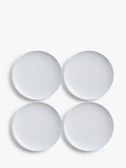 John Lewis Dine Porcelain Coupe Side Plates, Set of 4, 22cm, White, Seconds, White