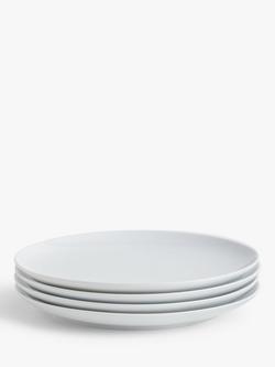 John Lewis Dine Porcelain Coupe Side Plates, Set of 4, 22cm, White, Seconds - view 2, White