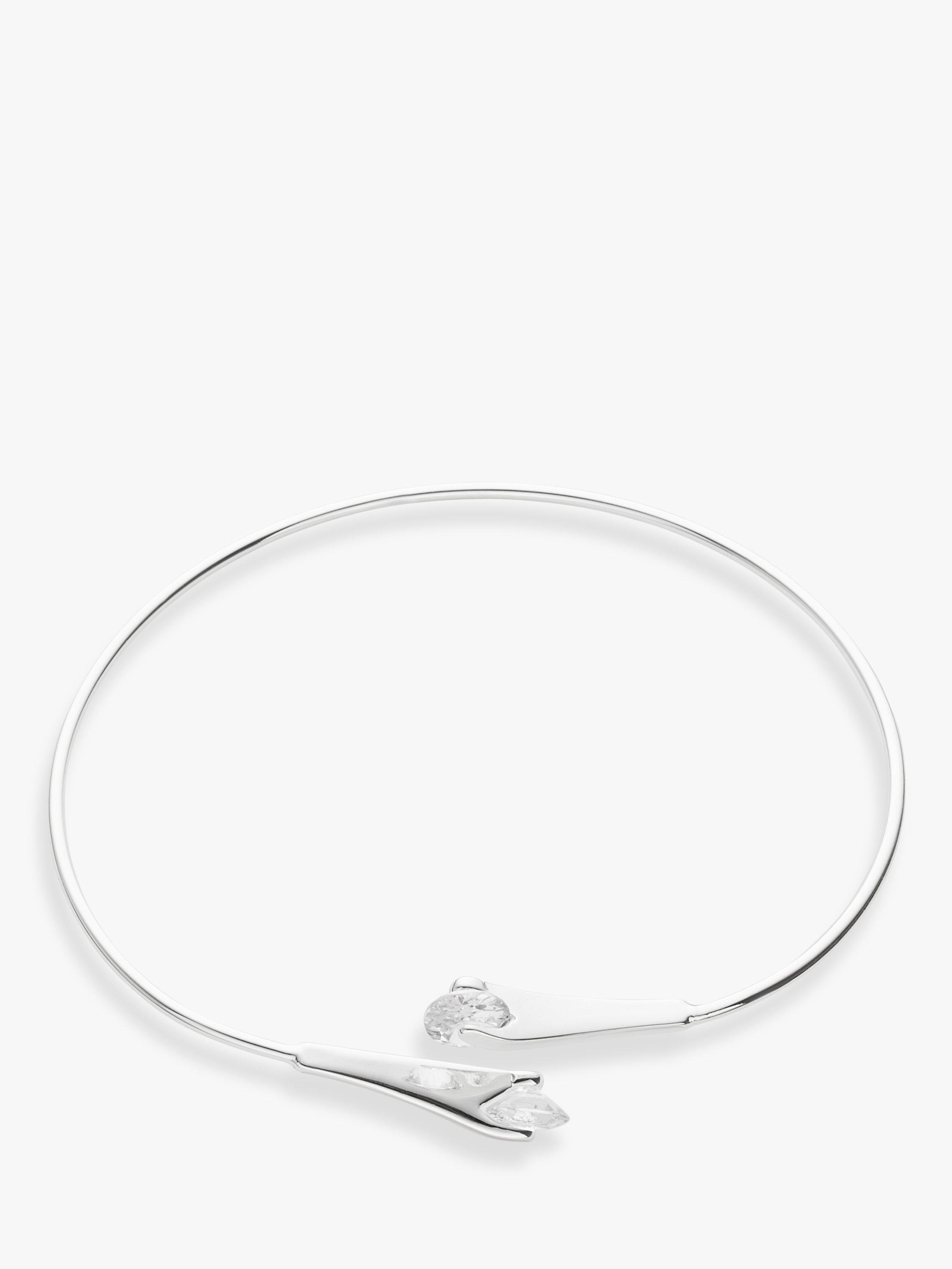 John Lewis Cubic Zirconia Tips Cuff, Silver