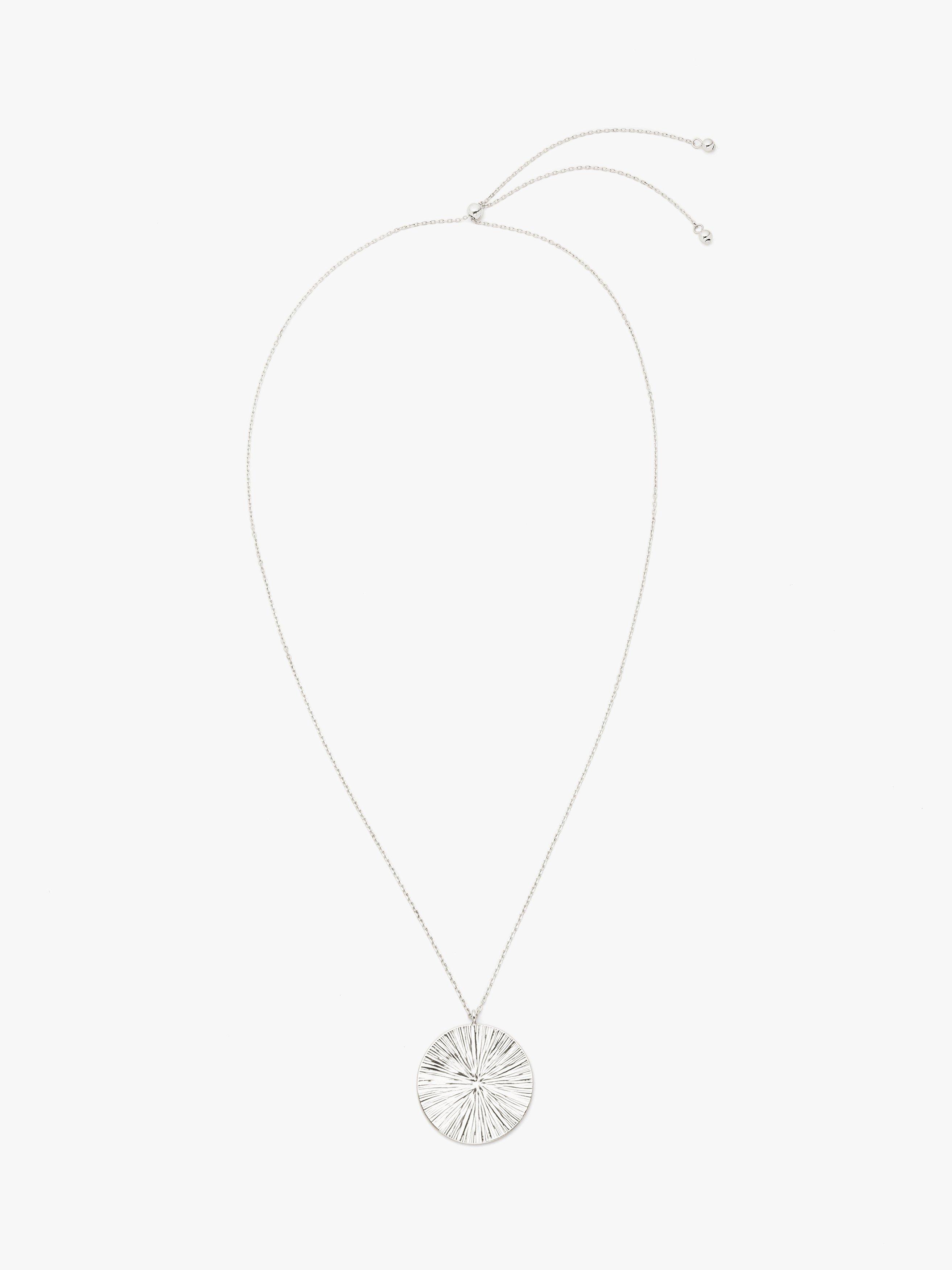 John Lewis Brushed Disc Long Pendant Necklace, Silver