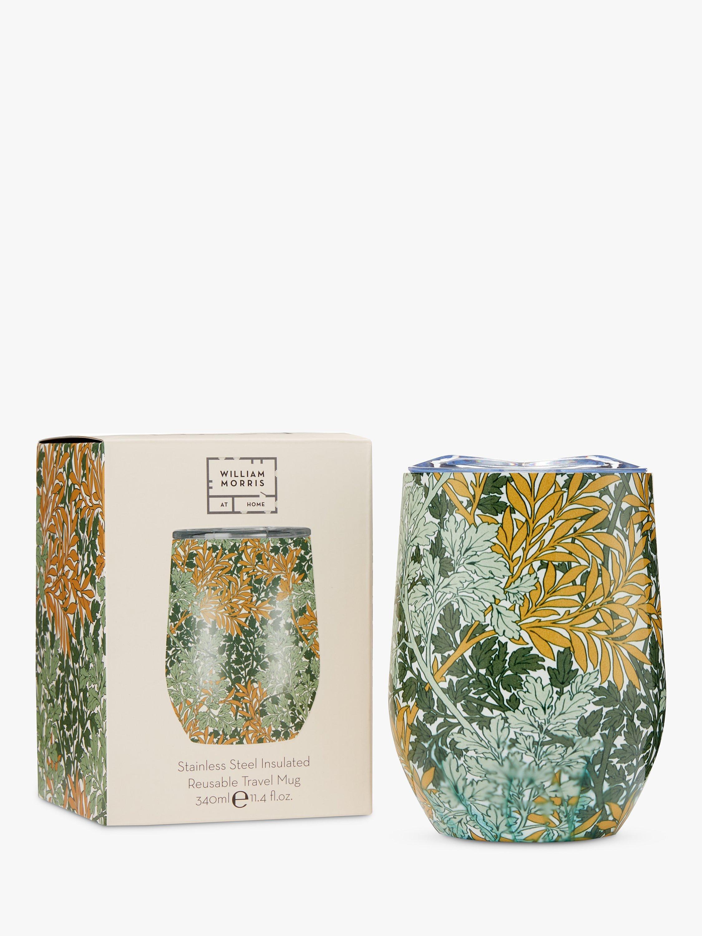 William Morris At Home Useful & Beautiful Stainless Steel Insulated Reusable Travel Mug, 340ml