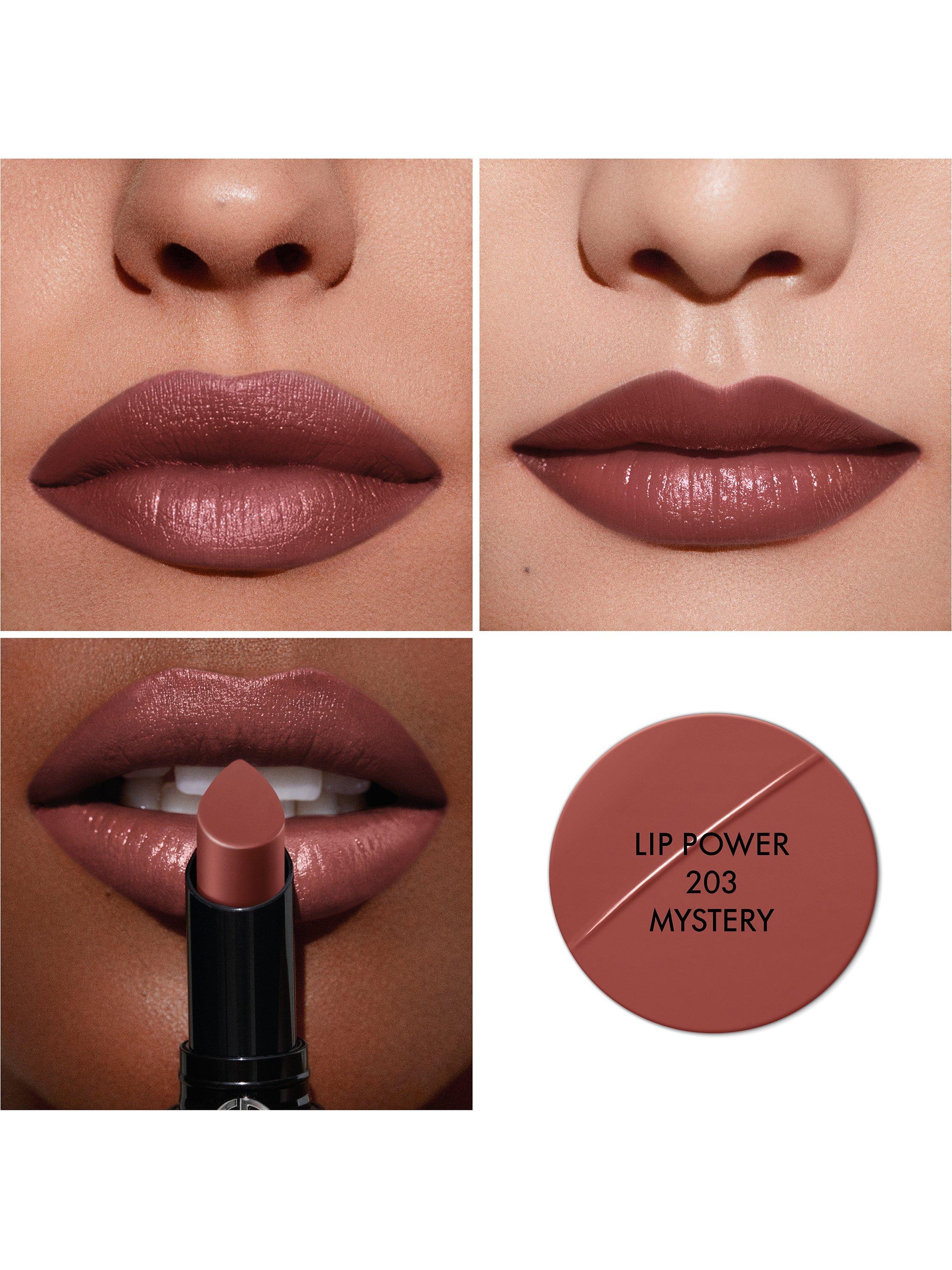 Product image 5 of 7, which shows Giorgio Armani Lip Power Vivid Colour Long Wear Lipstick, 203